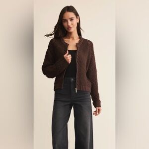 NWT Z Supply Sundance Sweater Jacket - Chocolate Cherry Plum